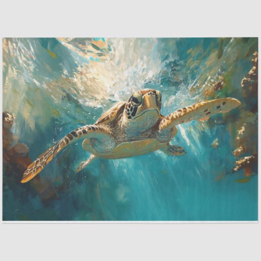 Mooie Zeeen schildpad decoupage Tissuepapier (Voorkant)