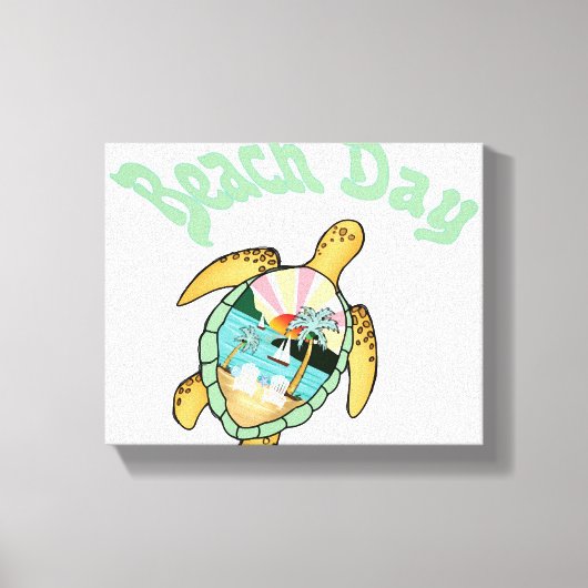 Mooie Zeeen schildpad in het water Canvas Afdruk (Voorkant)