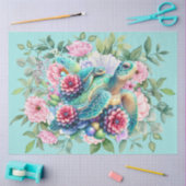 Mooie Zeeen Schildpadden & Blauwe Pioenen Decoupag Tissuepapier (Craft)