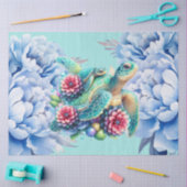 Mooie Zeeen Schildpadden & Blauwe Pioenen Decoupag Tissuepapier (Craft)
