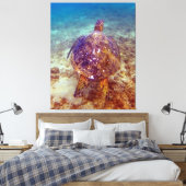 Mooie zeeen schildpadden canvas afdruk (Insitu (Slaapkamer))