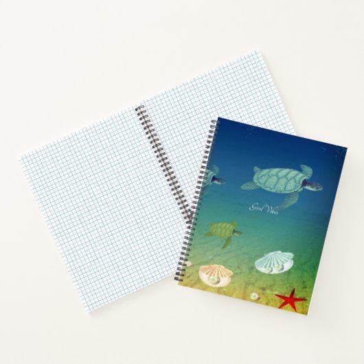 Mooie Zeeen schildpadden en zeeschelpen Notitieboek (Binnen)