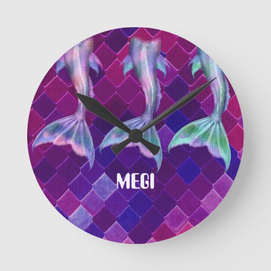 Mooie zeeen stranden en  van zeemeerminnen ronde klok (Voorkant)