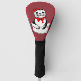 Mooie zeehond met strik – Kersteditie Golfheadcover