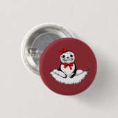 Mooie zeehond met strik – Kersteditie Ronde Button 3,2 Cm (Voorkant /achterkant)