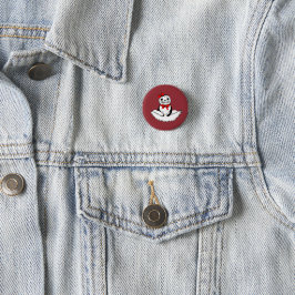 Mooie zeehond met strik – Kersteditie Ronde Button 3,2 Cm