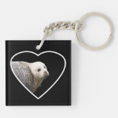 Mooie zeehond rustend zeezoogdier strand scène oce sleutelhanger (Achterkant)