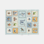 Mooie Zeeleven Patches Monogram Beginletter Fleece Deken (Voorkant (Horizontaal))