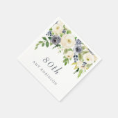 Mooie zeemacht en witte bloemen 80th Birthday Part Servet (Hoek)