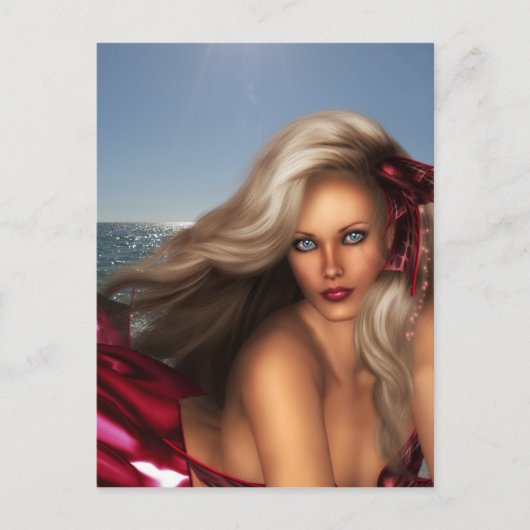 Mooie zeemeermin briefkaart (Voorkant)