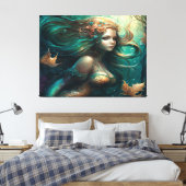 Mooie zeemeermin canvas print (Insitu (Slaapkamer))