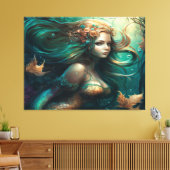 Mooie zeemeermin canvas print (Insitu (Woonkamer))