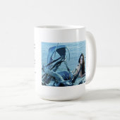Mooie zeemeermin en zeemeermin op een Mok (Voorkant rechts)