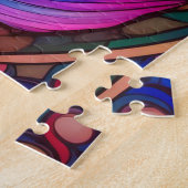 Mooie zeemeermin gebrandschilderd glas kunst puzze legpuzzel (Zijkant)