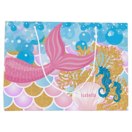 Mooie zeemeermin groot cadeauzakje (Achterkant)