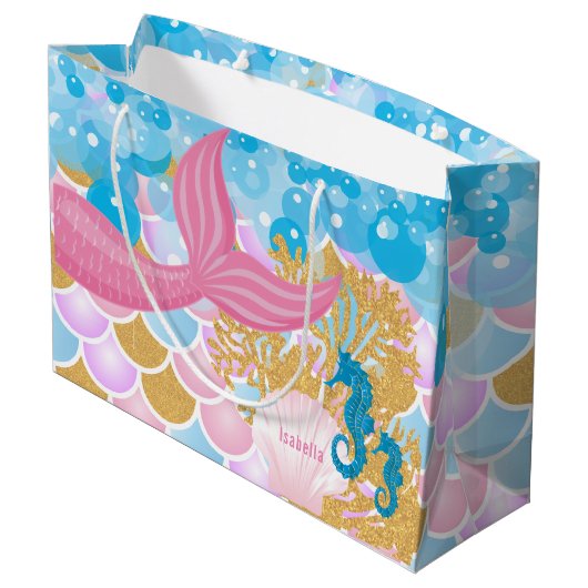 Mooie zeemeermin groot cadeauzakje (Achterkant Gekanteld)