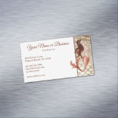 Mooie zeemeermin in Roos Gold Beach Magnetisch Visitekaartje (Voorbeeld)