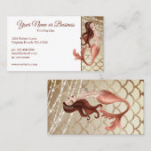 Mooie zeemeermin in Roos Gold Beach Visitekaartje (Voorkant / Achterkant)