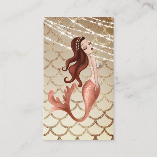 Mooie zeemeermin in Roos Gold Beach Visitekaartje (Achterkant)