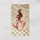 Mooie Zeemeermin in Roos Goud met Zeeschelpen Visitekaartje (Achterkant)