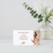 Mooie Zeemeermin in Roos Goud met Zeeschelpen Visitekaartje (Staand voorkant)