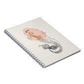 Mooie zeemeermin in roze lucht met Jouw naam Notitieboek (Rechterzijde)