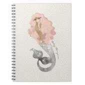 Mooie zeemeermin in roze lucht met Jouw naam Notitieboek (Voorkant)