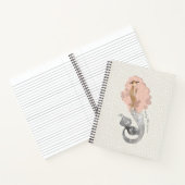 Mooie zeemeermin in roze lucht met Jouw naam Notitieboek (Binnen)