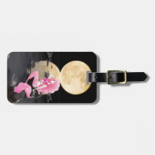 Mooie zeemeermin in roze met Full Moon Beach Bagagelabel (Voorkant horizontaal)