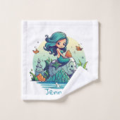 Mooie Zeemeermin Kinder Bad Handdoek (Wasdoekje)