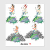 Mooie Zeemeermin Kleurrijk Sticker (Vel)