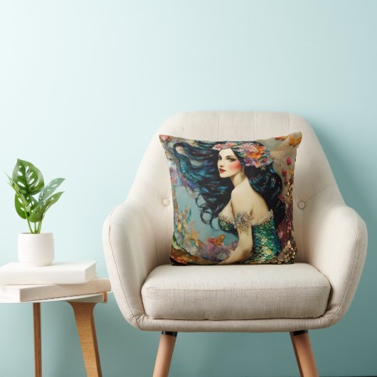 Mooie zeemeermin kussen (Stoel)