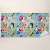 Mooie Zeemeermin Lover Floral Strandlaken (Voorkant)