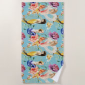 Mooie Zeemeermin Lover Floral Strandlaken (Voorkant)