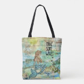 Mooie zeemeermin maakt een Canvas tas (Achterkant)