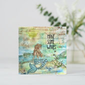 Mooie Zeemeermin maakt een Waves Holiday Kaart (Staand voorkant)