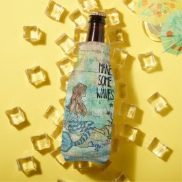 Mooie zeemeermin maakt wat golflengten koel flesjeskoeler