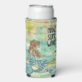 Mooie zeemeermin maakt wat golven seltzer blikjeskoeler (Seltzer Voorkant)