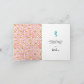 Mooie zeemeermin meisje verjaardag dank u kaart (Binnen)