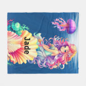 mooie zeemeermin met haar zee vrienden fleece deken (Voorkant (Horizontaal))