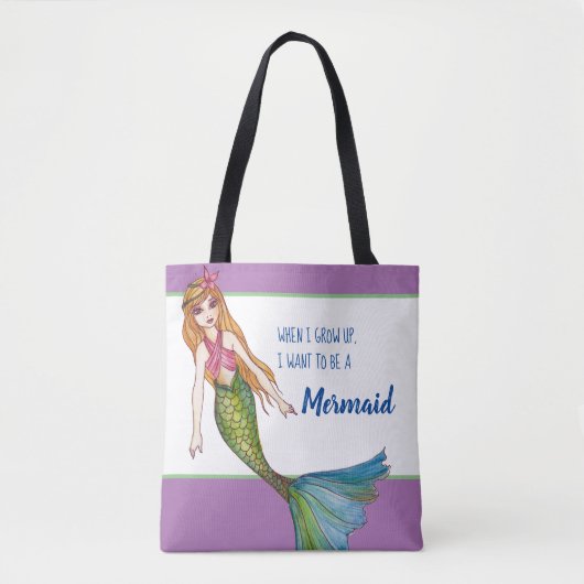 Mooie zeemeermin met Long Blonde Hair Tote Bag (Voorkant)