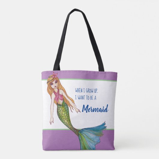 Mooie zeemeermin met Long Blonde Hair Tote Bag (Achterkant)