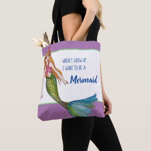 Mooie zeemeermin met Long Blonde Hair Tote Bag (Dichtbij)