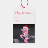 Mooie Zeemeermin met Santa Hat Vrolijk Kerstfeest Cadeaulabel (Achterkant)