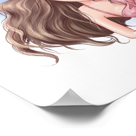 Mooie zeemeermin met visPoster Poster (Hoek)