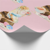 Mooie zeemeermin moeder Baby Het is een meisje roz Cadeaupapier (Hoek)