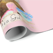 Mooie zeemeermin moeder Baby Het is een meisje roz Cadeaupapier (Rol Hoek)