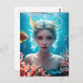 Mooie zeemeermin onder water briefkaart (Voorkant / Achterkant)