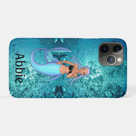Mooie zeemeermin onder water op maat Case-Mate iPhone case (Achterkant (horizontaal))
