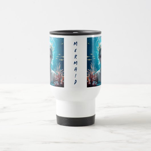 Mooie zeemeermin onder water reisbeker (Center)